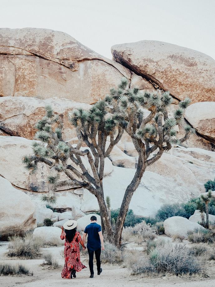 The couple visited Joshua Tree National Park. "It's a place where people go to seek solitude and solace, and it just so happens, this was exactly what I'd been craving," Pauline says.