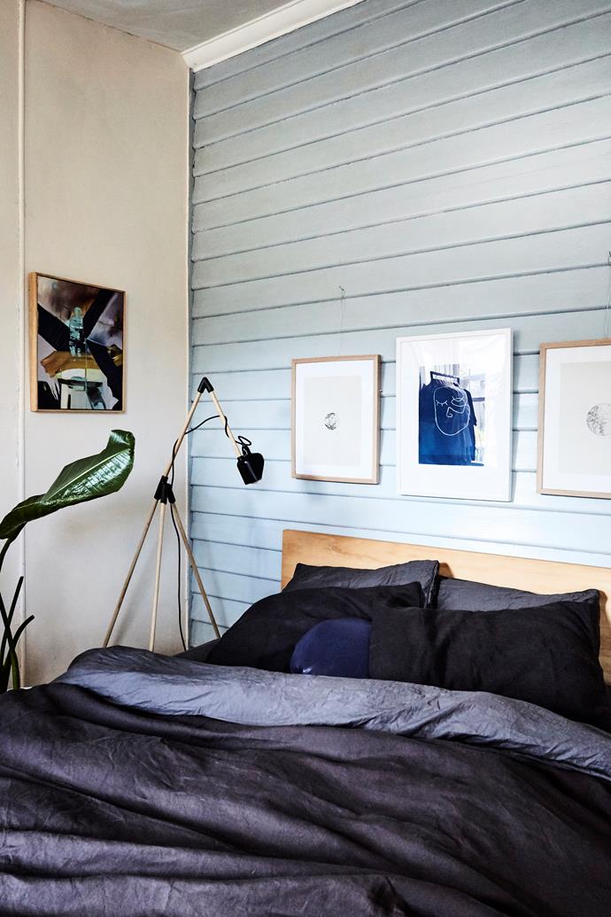 James likes to keep his bedroom [calming and minimalist](https://www.homestolove.com.au/how-to-be-a-minimalist-6322|target="_blank") with a few simple pieces of art.