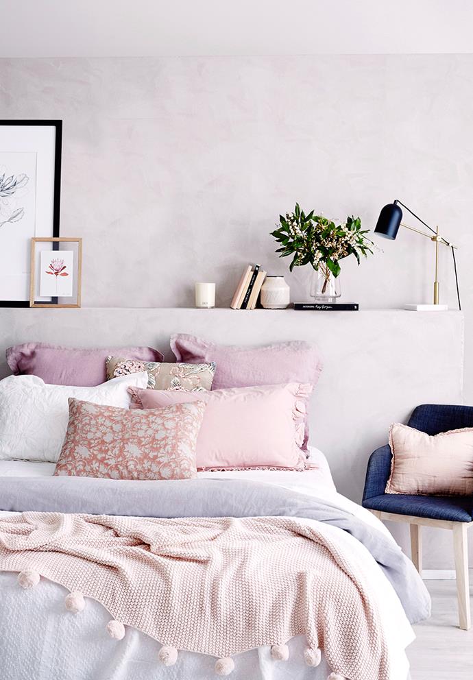 For a pared-back take on bold interiors, tap into pastels and softer colours. Embodying sentiments of the ['Norsu' interpretation of Scandi-style](https://www.homestolove.com.au/scandinavian-interior-design-6907|target="_blank") — a more colourful take on traditional monochrome Scandinavian-style interiors — blush walls give this bedroom a relaxing feel. Teamed with blonde timber and an abundance of artwork, the room allows for subtle colour pops in a non-obtrusive way. *Photo: Kristina Soljo / Bauersyndication.com.au*