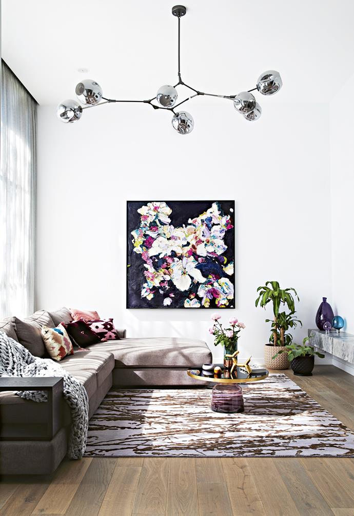 **Sanctuary** Their take on a 'good front room', Josie and Mark have created what they call their 'sanctuary' at the rear of the ground floor. 'Jasper' modular sofa, [King Living](https://www.kingliving.com.au/|target="_blank"|rel="nofollow"). Artwork: *Blossom Amongst the Vine* by Alesandro Ljubicic, [Scott Livesey Galleries](http://www.scottliveseygalleries.com/|target="_blank"|rel="nofollow"). Classicon 'Bell' coffee table, [Anibou](https://www.anibou.com.au/|target="_blank"|rel="nofollow"). Rug, [RC+D](https://www.rc-d.com.au/|target="_blank"|rel="nofollow").