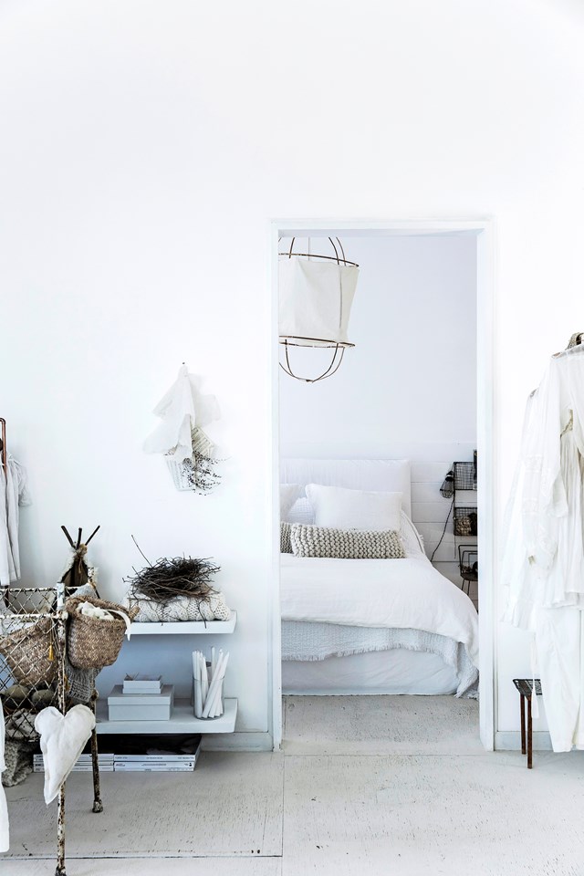 An all-white colour scheme makes for a dreamy retreat in this [coastal-French Provincial style home](https://www.homestolove.com.au/coastal-french-provincial-home-7155|target="_blank"). To nail the all-white interior trend, avoid making your bedroom feel sterile by incorporating plenty of texture and other neutral tones. 