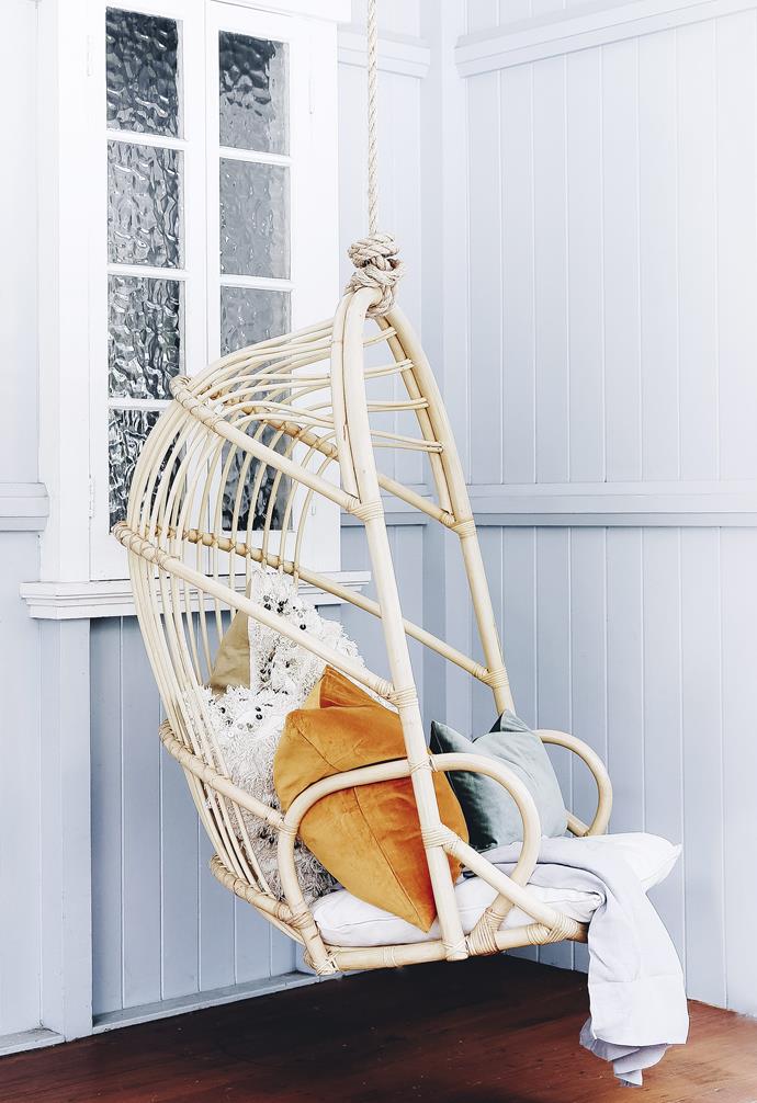 **HANGING AROUND**<br>
Dress up this sweet chair with your favourite throws and cushions for a personal look. The **['Lucy' hanging chair, $499, is at Byron Bay Hanging Chairs](https://www.byronbayhangingchairs.com.au/products/the-lucy-hanging-chair?_pos=1&_sid=cc86969dd&_ss=r|target="_blank"|rel="nofollow")**.