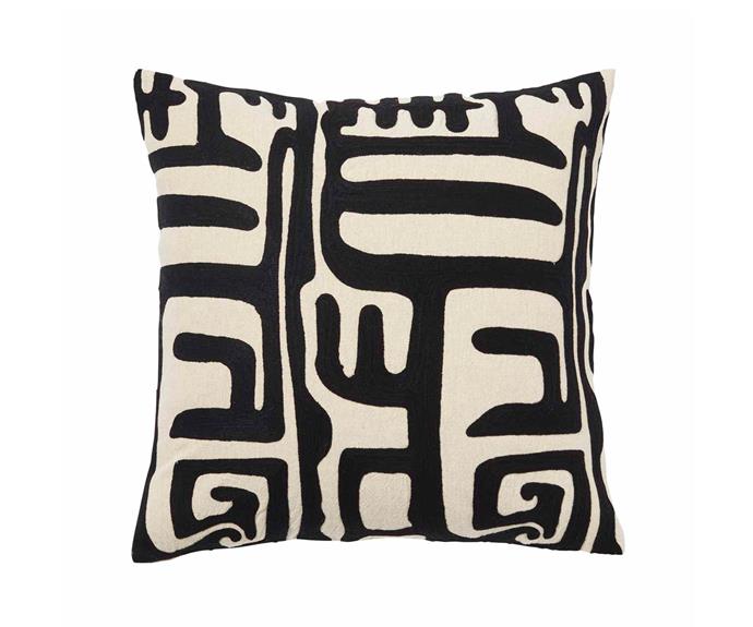 'Lesotho' cushion in Tar, $79.95, [Weave](http://weavehome.com.au/|target="_blank"|rel="nofollow").
