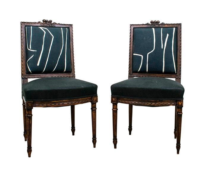 Louis XVI-style side chairs, $2400/pair, [The Vault](https://thevaultsydney.com/|target="_blank"|rel="nofollow").