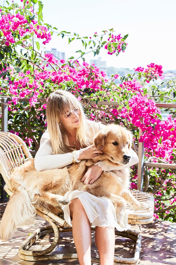 As a jewellery designer, Holly spends lots of time working. "Hugo has been a studio dog his whole life." During their downtime, she says they're just a couple of blondes having fun.