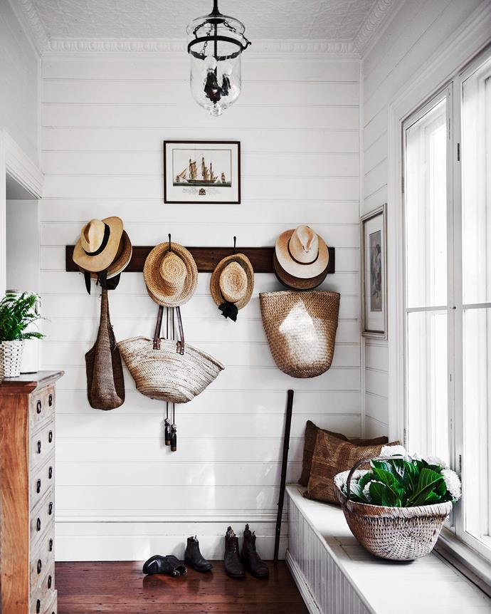 Each family member has a storage hook in the mud room. | *Photography: Lisa Cohen | Styling: Tess Newman-Morris*
