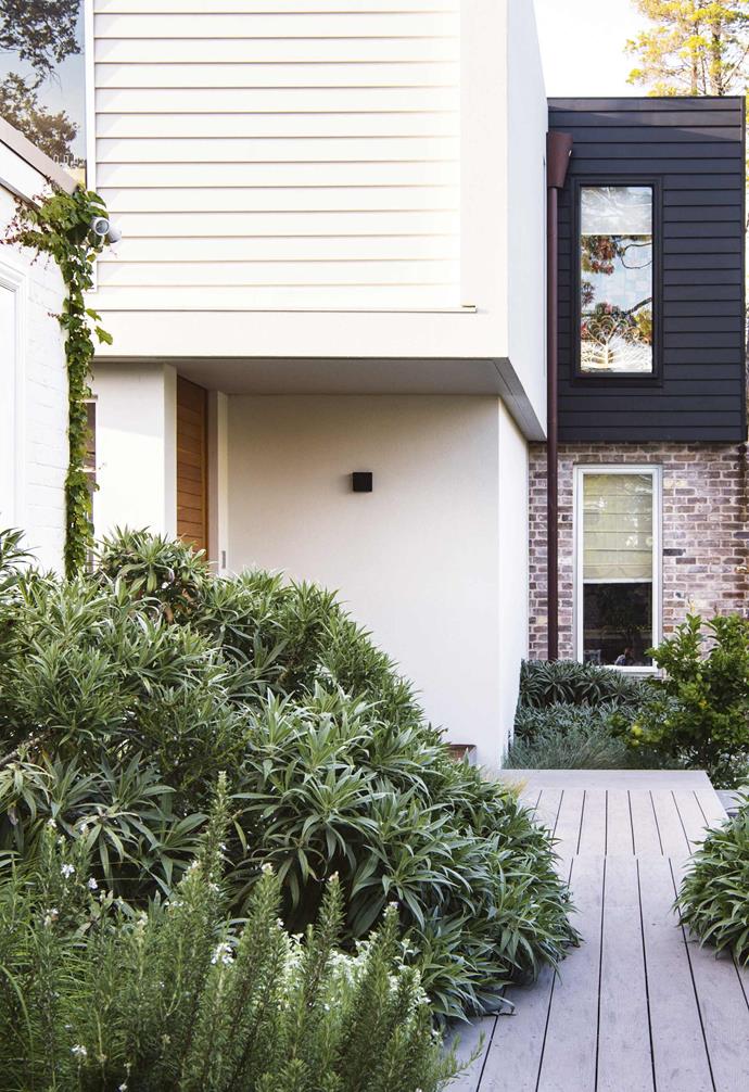 **Mixing it up** Adding [Scyon](https://www.scyon.com.au/|target="_blank"|rel="nofollow") cladding to existing brickwork is a lightweight way to increase sustainability in [this family-friendly home](https://www.homestolove.com.au/this-family-friendly-garden-is-a-lush-urban-haven-for-bees-7006|target="_blank"). *Photography: Brigid Arnott*.
