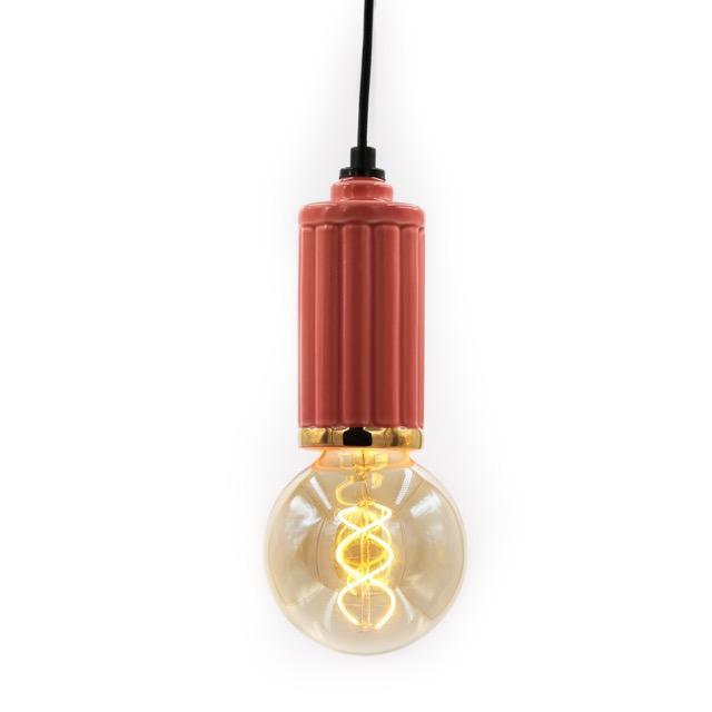Maison Sarah Lavoine Riviera pendant light in Coral Red, $395, [Bastille and Sons](https://bastilleandsons.com.au/collections/furniture-and-lighting/products/riviera-pendant-light |target="_blank"|rel="nofollow")