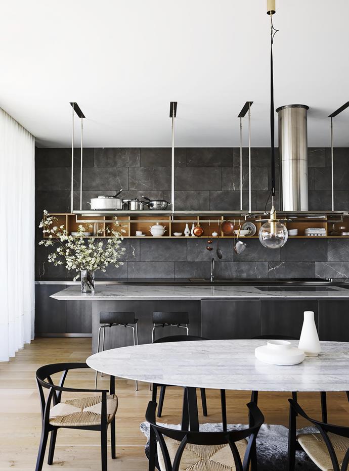 The design of this [Boffi kitchen](https://www.homestolove.com.au/contemporary-coastal-home-sydney-19566|target="_blank") was driven by owner Edwina Wither's strong aesthetic and dovetails with her interest in cooking and in the communal aspect of entertaining.