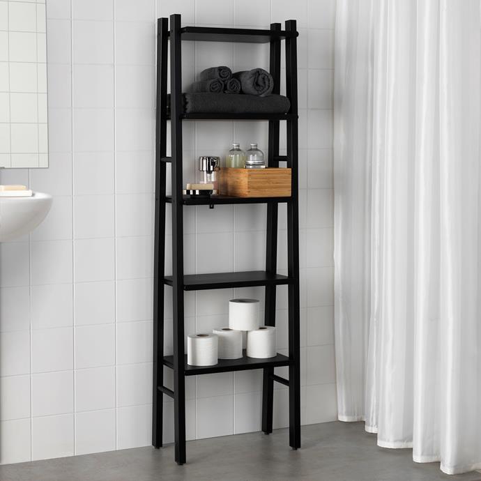**Bathroom storage:** The open shelves of the VILTO shelving unit are perfect for keeping your everyday items, like toiletries and towels, close at hand.The shelving unit also doubles as a display piece, allowing you to add decorative features to your bathroom. [VILTO shelving unit, $129](https://fave.co/2R4QdHq|target="_blank")