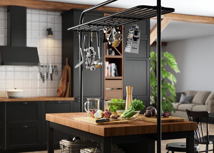 **Kitchen:** If you're looking to optimise storage and bench space in the kitchen, the new VADOLHMA kitchen island with rack is a great solution. The island offers plenty of storage options as you can use the bottom shelves to keep your items or the top rack for hanging. It also comes in variety of different island shapes and sizes. [VADHOLMA kitchen island, $699](https://fave.co/2R40Z0P|target="_blank")