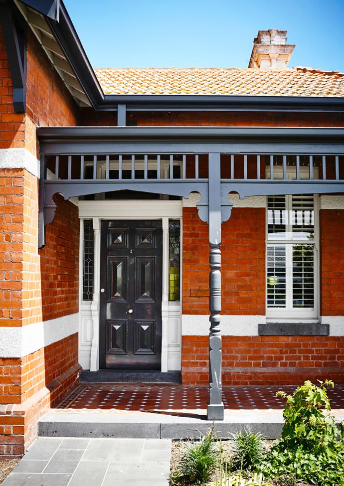 Fresh paint on the trims of this exterior smarten the red brickwork on this Venn Architects designed home in Melbourne. *Photo*: Derek Swalwell | *Australian House & Garden*