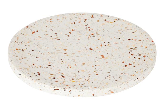 Terrazzo dimple tray in Seashell, $137 for large, [Zakkia](https://www.zakkia.com.au/|target="_blank"|rel="nofollow")