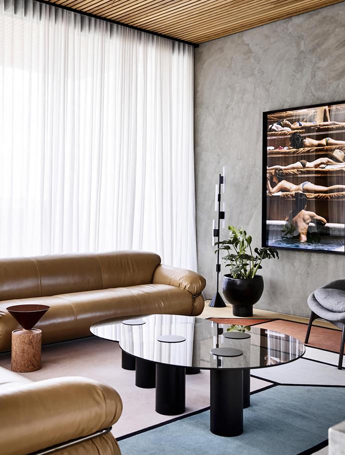 A potent infusion of art, furniture, and objects creates character in a luxurious penthouse development in Brighton courtesy of Tom Robertson Architects, Vanda Projects and Simone Haag. *Photograph*: Derek Swalwell | *Styling*: Bec van der Sluys. Featured in the August/September 2018 issue of *Belle*.