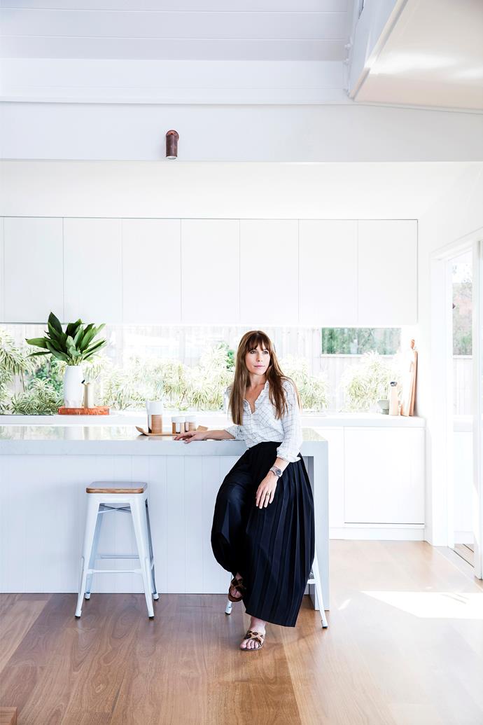 The couple's architect, Rachel Hudson (pictured), focused on natural materials to create a relaxed coastal vibe.