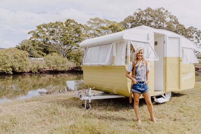 Like children, Carlene can't possibly choose a favourite but loves all four caravans for different reasons. "It's hard to not hold a soft spot for your first which was Millie. Dolly is our largest and therefore most comfortable but I think Bumbleblee is our most sophisticated with the oak and rattan cabinetry."