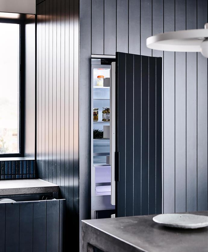 This image from Fisher & Paykel shows how integrated appliances – here, the Column fridge and DishDrawer dishwasher – can be fitted with custom panelling.