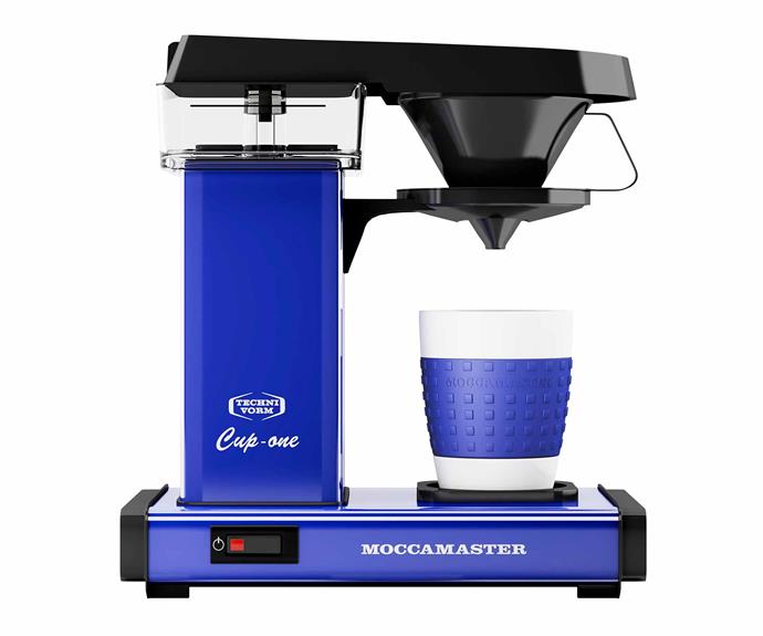 Moccamaster automatic pour-over coffee maker in Royal Blue, $385, [Alternative Brewing](https://alternativebrewing.com.au/|target="_blank"|rel="nofollow").