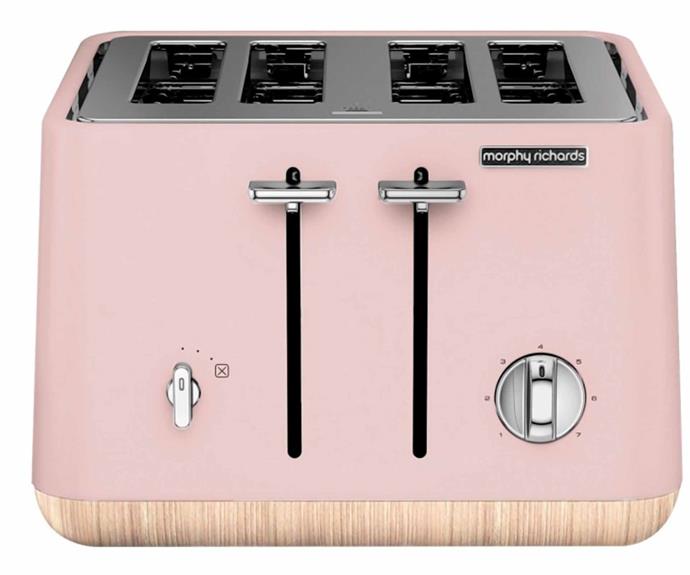 Morphy Richards 'Scandi Aspect' toaster in Pink, $170, [Appliances Online](https://www.appliancesonline.com.au/|target="_blank"|rel="nofollow").