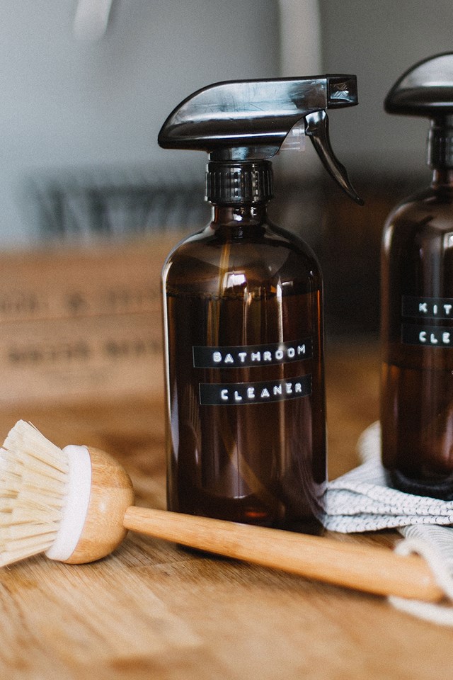Invest in reusable glass bottles so you're ready to go once you've concocted some natural DIY cleaners.