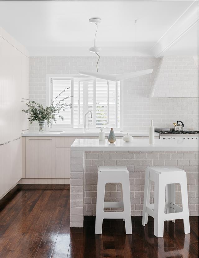 A symphony of textures plays the lead role in this glorious [white-on-white kitchen](https://www.homestolove.com.au/all-white-kitchen-design-6370|target="_blank").