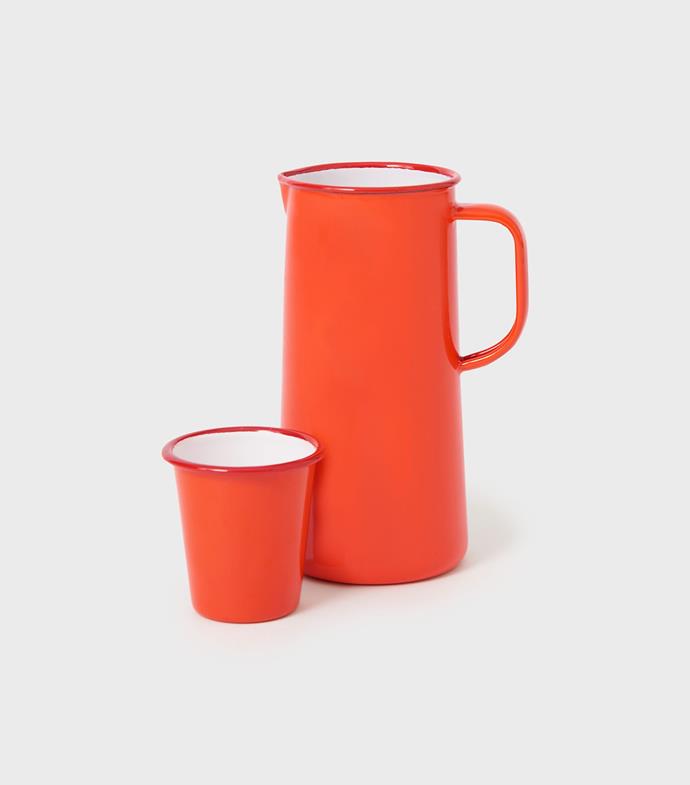 Falcon enamel **pitcher**, $60, and **cup**, $13, from [Toast](https://www.toa.st/au/range/falcon%20enamelware.htm?selectedprod=6blatredos|target="_blank"|rel="nofollow").