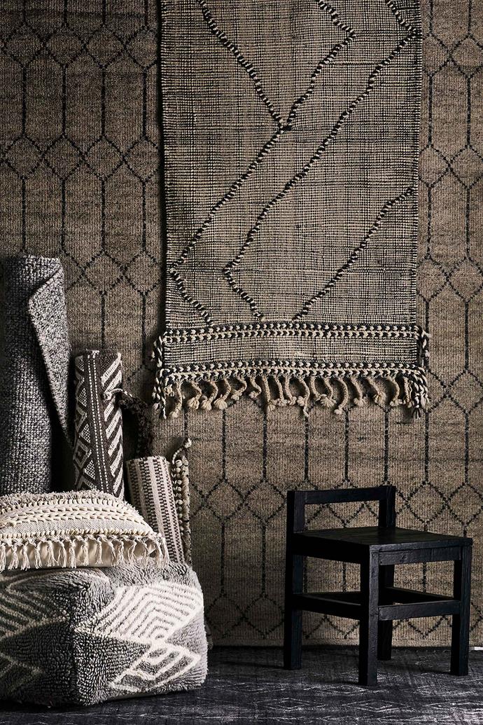 **BERBER STYLE RUGS**<p>
<p>Historically, berber rugs were handwoven by the Berber people living in North Africa and the Sahara. Today, high-pile berber inspired rugs are popular in homes channeling a monochrome [bohemian luxe](https://www.homestolove.com.au/eclectic-bohemian-decorating-inspiration-4645|target="_blank") style. These plush, soft-to-touch rugs tend to invite both family and friends to take a seat on the floor and talk the night away.