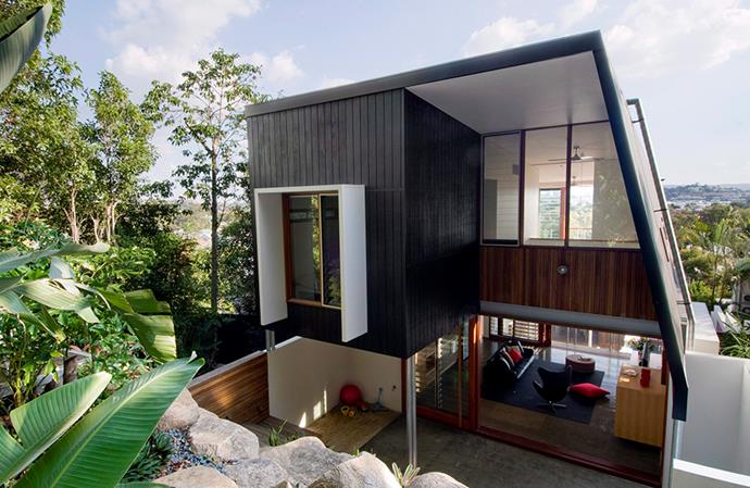 The spectacular eco-friendly home increases in buyers appeal thanks to the solar panels that line the roof and side of the home. *Image: Steve Ryan / bauersyndication.com.au*