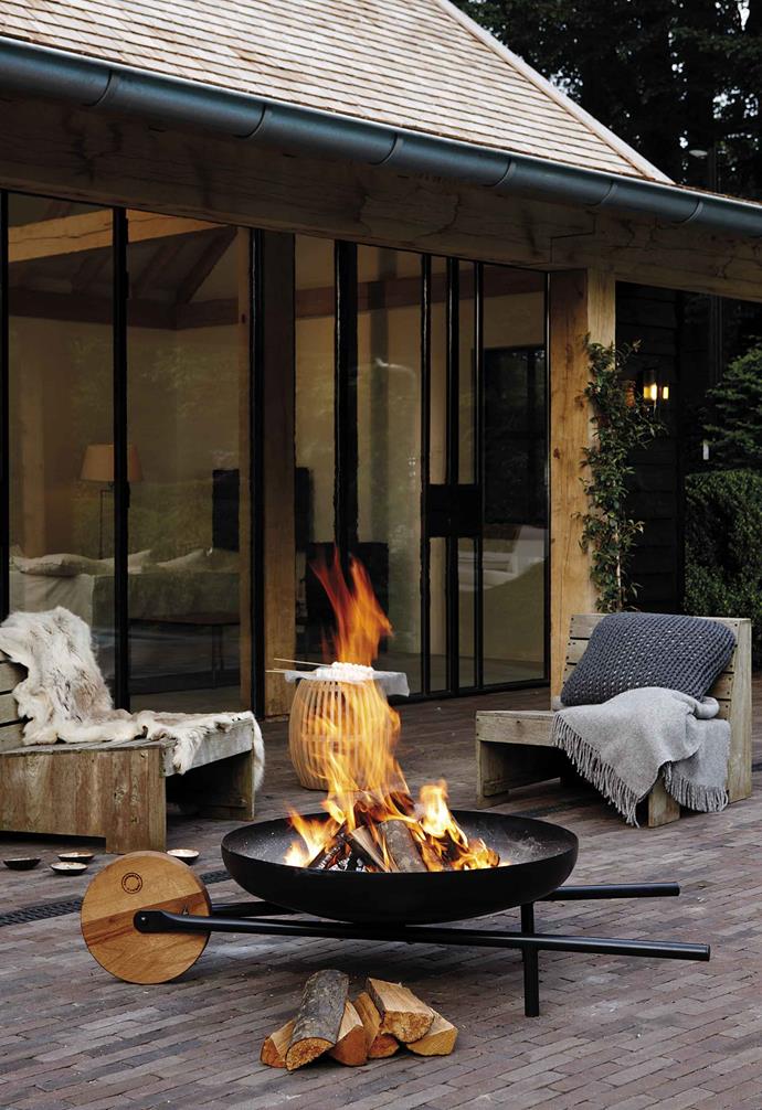 **Bowled over** [The Konstantin Slawinski 'Barrow' stainless-steel fire bowl and grill (81cm), $1660, Top3 By Design](https://top3.com.au/categories/outdoor-and-pet/fires-and-firepits/barrow-fire-pit/sl055|target="_blank"|rel="nofollow"), can be pushed anywhere.