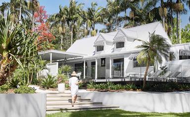 A 1983 beach home in Bangalow was given an all-white revamp