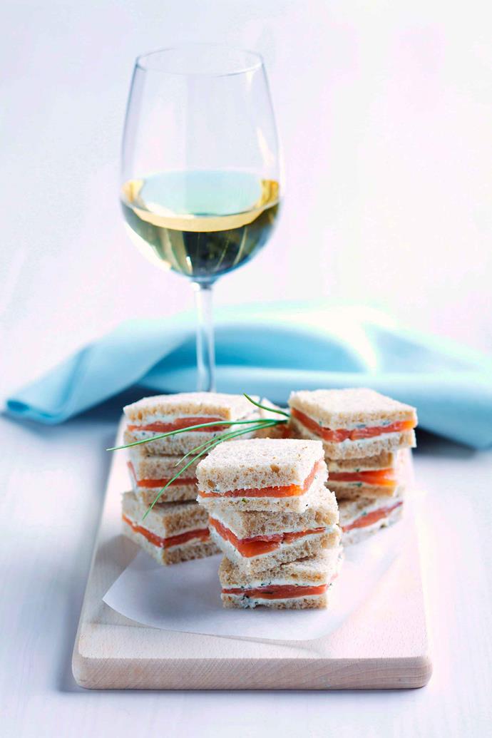 Smoked salmon sandwiches are an elegant high-tea choice.