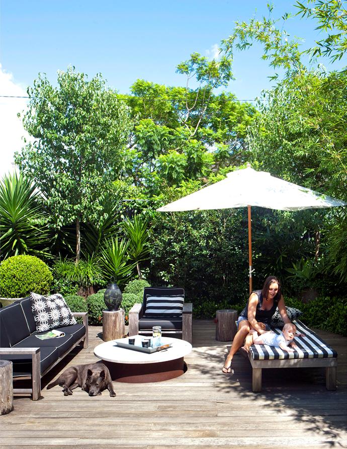 Umbrellas offer a flexible shade solution that can be moved around as needed.