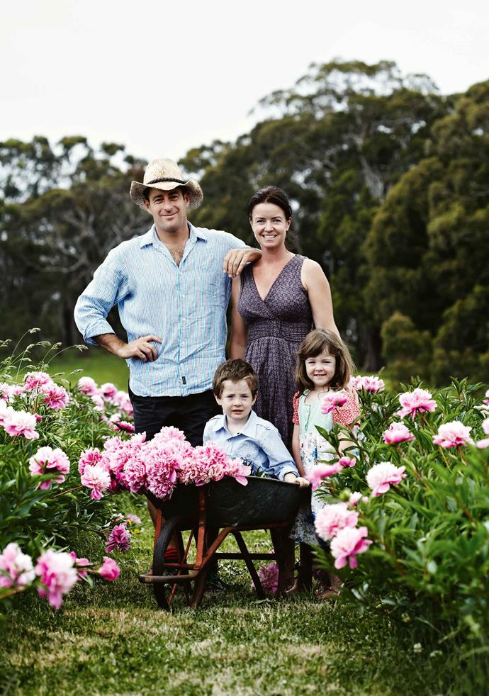 Mac, Nicky and their six-year-old twins William and Lucinda. Today Mac and Nicky, who married in 2006, live and breathe peonies during their short flowering burst in November. With their twins, William and Lucinda, they live on a 28-hectare farm in the rich and rolling volcanic country between [Daylesford](https://www.homestolove.com.au/daylesford-victoria-things-to-do-13673|target="_blank") and Kyneton. The highest paddock, two hectares ringed by giant old eucalypts, is planted with peonies — 10,000 of them to be precise. Cattle graze on the rest of the property, along with Mac's other love, half a dozen thoroughbreds bred for the track.