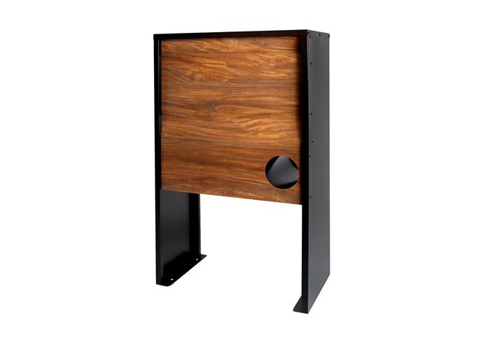 'Spence' metal and timber letterbox, $241, at [Bunnings](https://www.bunnings.com.au/northcote-pottery-27-x-50-x-84cm-spence-pillar-letterbox_p0055488|target="_blank"|rel="nofollow")