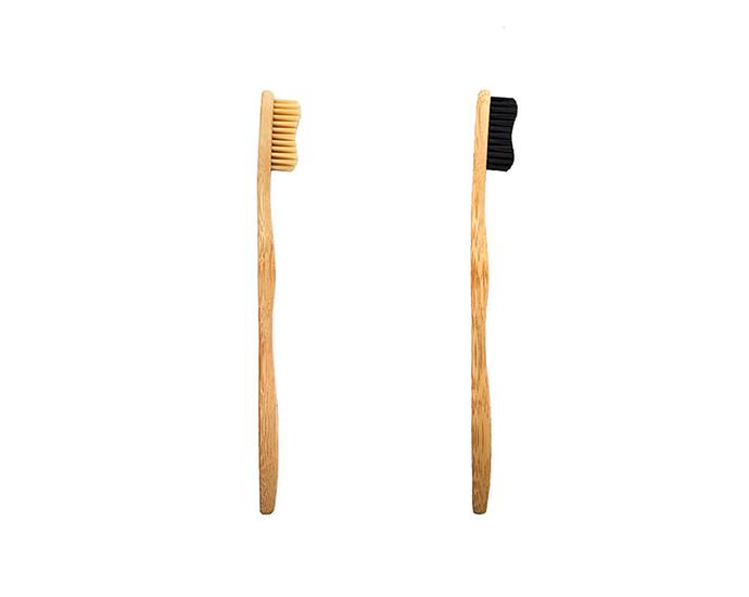 Naturel + Blac bamboo toothbrushes, $13.90/2, at [Bamkiki](https://www.bamkiki.com.au/shop-biodegradable-bamboo-toothbrush|target="_blank"|rel="nofollow")