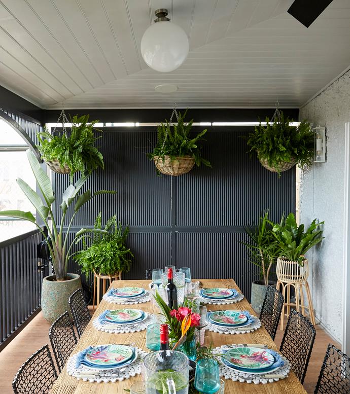 **Week 11, Verandahs** Upstairs, a 12-seater table takes up most of the space servicing the entertaining level that Mitch and Mark have created.