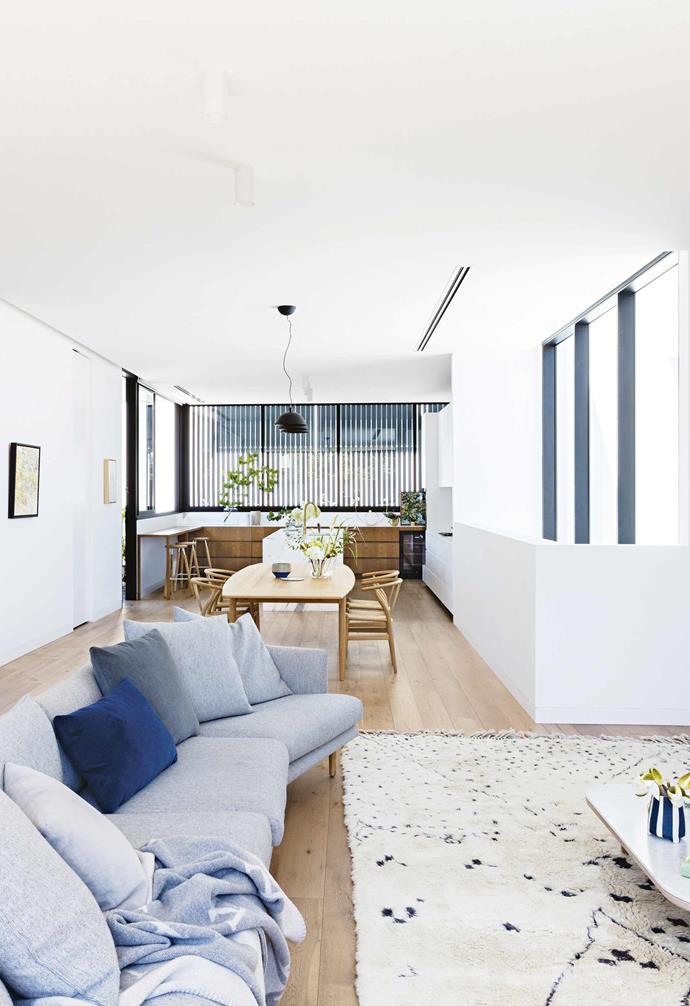 "We'd extensively renovated and made it into a three-level home, which involved some planning challenges but we got there in the end," says Shirin.<br><br>**Living area** A [Jardan](https://www.jardan.com.au/|target="_blank"|rel="nofollow") 'Nook' sofa is a welcoming addition, paired with a 'Fly SC5' coffee table from [Great Dane](https://greatdanefurniture.com/|target="_blank"|rel="nofollow"), Menu lounge chair by Afteroom from [Open Room](https://www.openroom.com.au/|target="_blank"|rel="nofollow") and a rug from [Loom Rugs](https://loomrugs.com/|target="_blank"|rel="nofollow"). *Coastal Mirage* by Colin Pennock, [Scott Livesey Galleries](http://www.scottliveseygalleries.com/|target="_blank"|rel="nofollow").