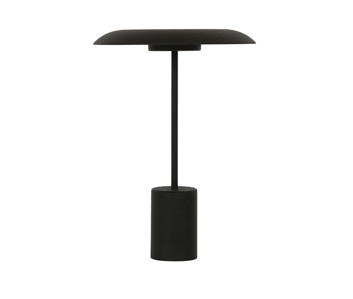 LEDlux Smith LED Table Lamp with USB port in black, $169, at [Beacon Lighting](https://www.beaconlighting.com.au/ledlux-smith-led-table-lamp-with-usb-port-in-black|target="_blank"|rel="nofollow")