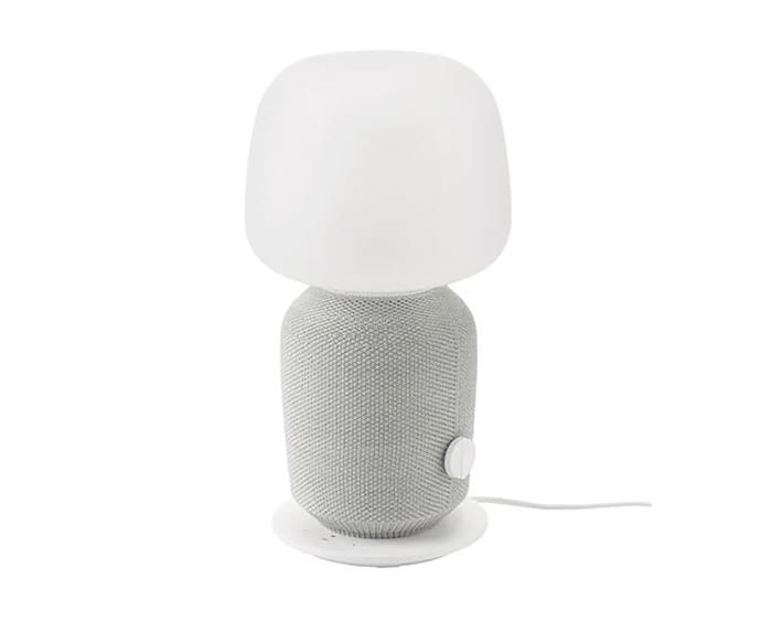 SYMFONISK Table lamp with WiFi speaker in white, $269, at [Ikea](https://www.ikea.com/au/en/catalog/products/10435158/|target="_blank"|rel="nofollow")