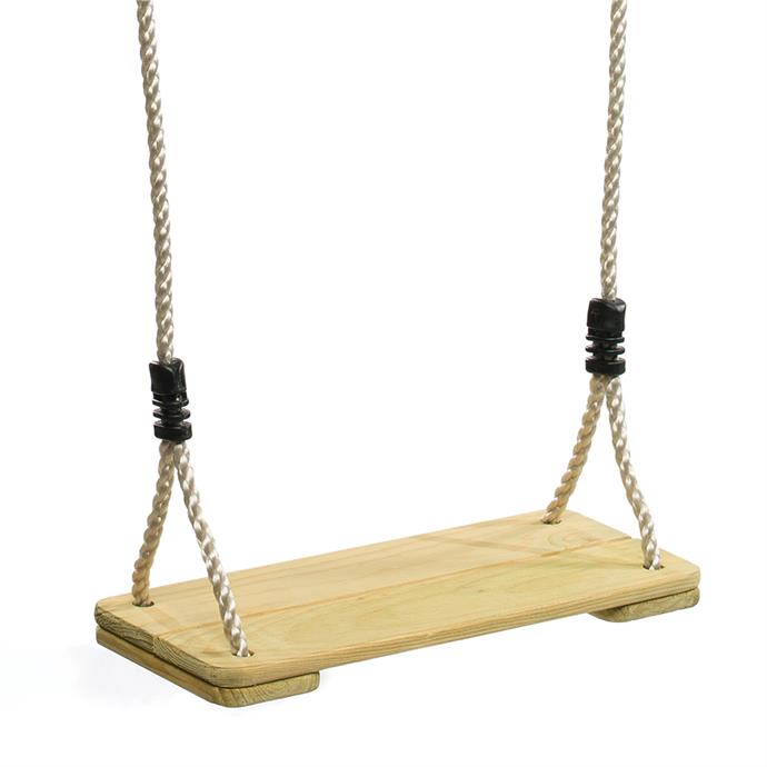 [Swing Slide Climb Timber Swing Seat](https://www.bunnings.com.au/swing-slide-climb-380mm-timber-swing-seat_p3320726|target="_blank"|rel="nofollow"), $21.90.