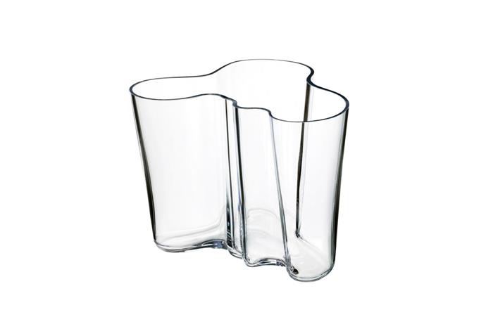 Alvar Aalto **vase,** $249, at [Iittala](https://www.iittala.com.au/aalto-vase-16cm-clear.html|target="_blank"|rel="nofollow")