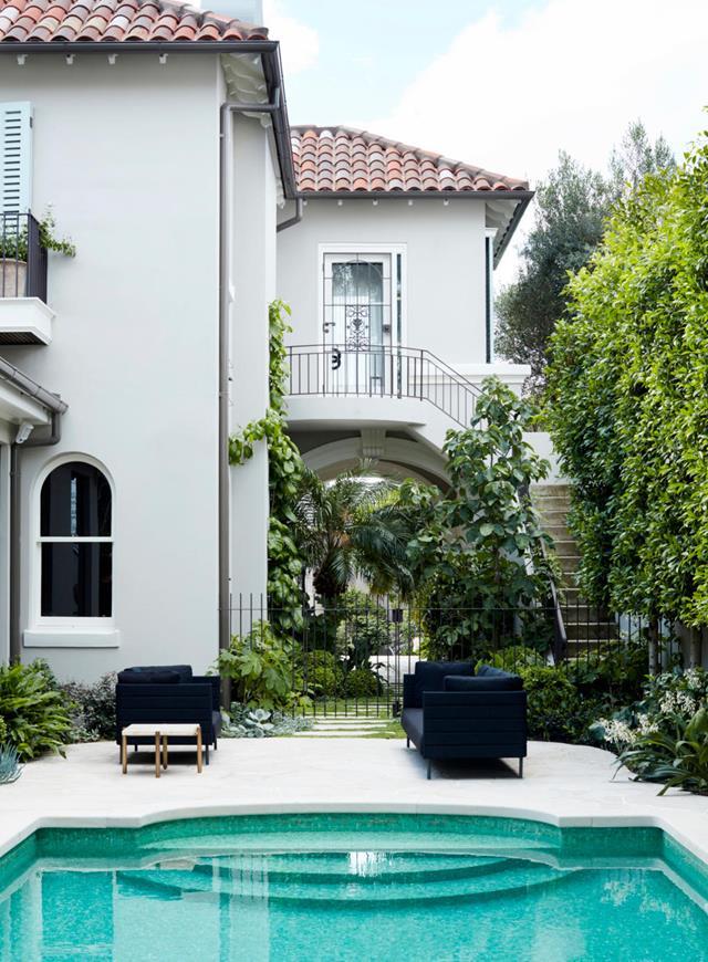 A relaxing pool was added to this [updated heritage home](https://www.homestolove.com.au/heritage-property-fashioned-into-elegant-house-20094|target="_blank") in Sydney's eastern suburbs which fits neatly into the elegant landscaping.