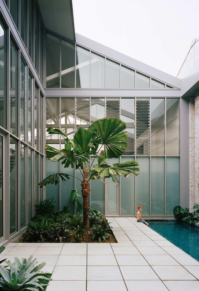 **Pool** The lap pool is paired with a [tiled outdoor space](https://www.homestolove.com.au/outdoor-surface-ideas-15094|target="_blank") and tropical plantings.