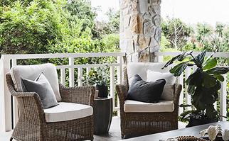 Outdoor dining chairs and table