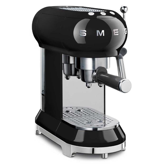 Smeg 50s Retro Style Espresso coffee machine in Black, $549, [Winning Appliances](https://www.winningappliances.com.au/p/smeg-50s-retro-style-black-espresso-coffee-machine-ecf01blau|target="_blank"|rel="nofollow")<br>
Café style brews at home; it doesn't get much better. Iconic kitchen appliance brand, Smeg, are here to bless your loved one's kitchen with their retro charm and – even better – quality coffee.