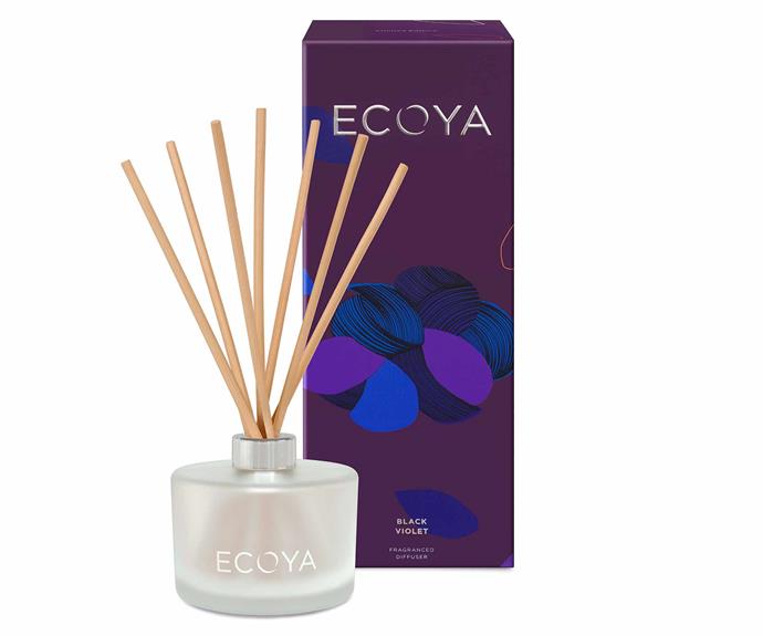 Ecoya autumn limited edition fragranced diffuser in Black Violet, $49.95, [Ecoya](https://www.ecoya.com.au/|target="_blank"|rel="nofollow").