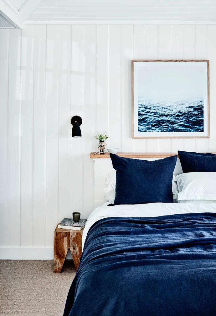 A touch of [Hamptons-style refreshed this coastal farmhouse on the South Coast](https://www.homestolove.com.au/coastal-farmhouse-reno-gerringong-18827|target="_blank") and the end result is the perfect holiday retreat. A liberal use of white paint and blue accents run throughout the house to emphasise the coastal influence.
