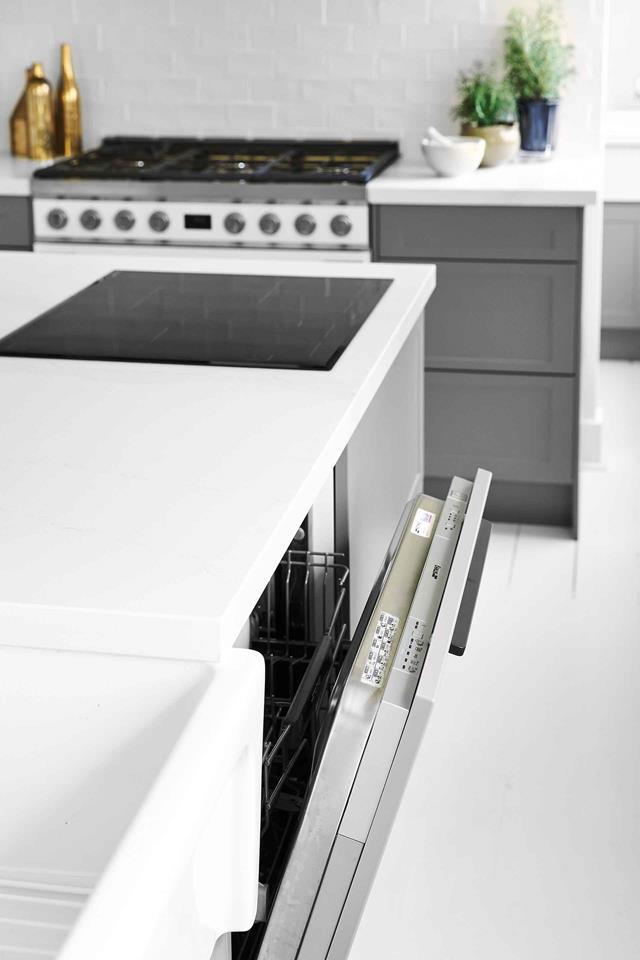 New dishwasher models have a 'half load' function. The Block judge, Neale Whitaker, recently renovated his kitchen which features two, fully-integrated dishwashers.