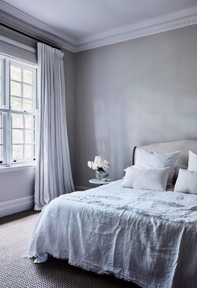 This Federation home was given a coat of grey paint on the walls to add stately appeal.