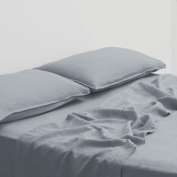 'Cloud' sheet set, from $445, [In the Sac](https://inthesac.com.au/product/sheet-set/?attribute_pa_size=queen&attribute_pa_colour=dark-charcoal|target="_blank"|rel="nofollow")